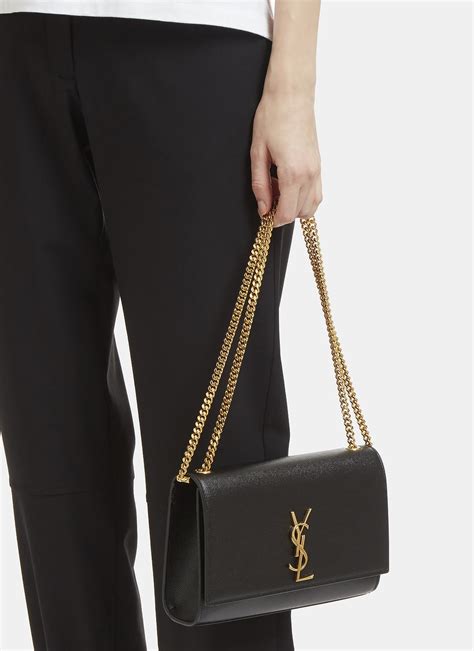 kate monogram ysl medium grain leather wallet on chain|Saint Laurent Kate YSL Monogram Grain de Poudre Wallet on .